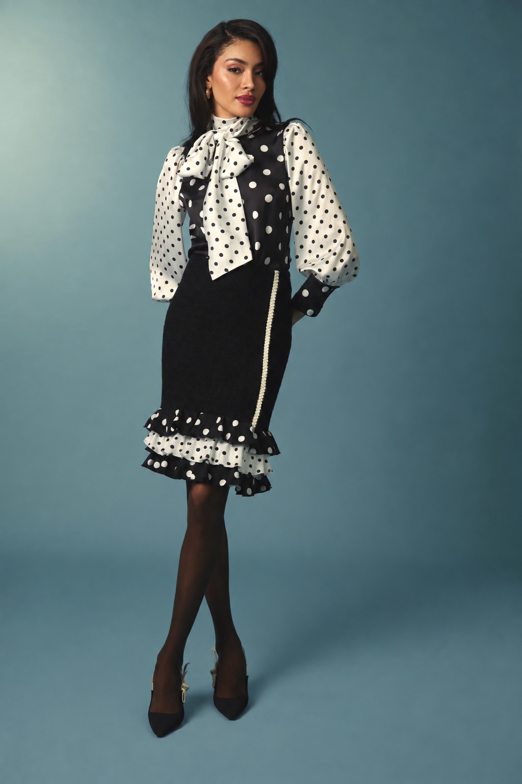 LILY ROSE FALDA MIDI VOLANTES 1