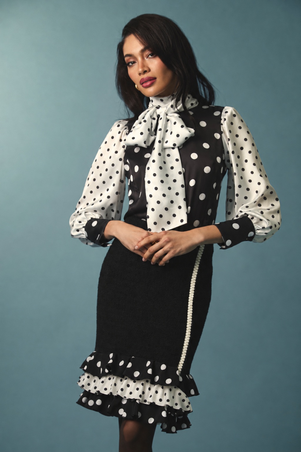 LILY ROSE FALDA MIDI VOLANTES 2