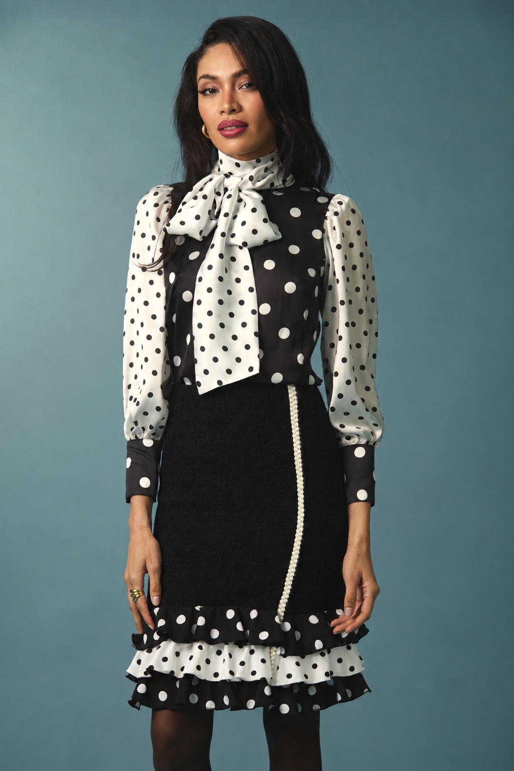 LILY ROSE FALDA MIDI VOLANTES 3